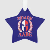 Molon Labe Spartan Armor Laurels Navy Blue Ornament (voorkant)