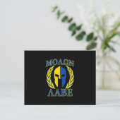 Molon Labe Spartan Armor Laurels Yellow Blue Briefkaart (Staand voorkant)
