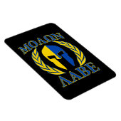Molon Labe Spartan Armor Laurels Yellow Blue Magneet (Rechterzijde)