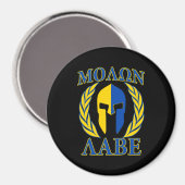 Molon Labe Spartan Armor Laurels Yellow Blue Magneet (Voorkant / Achterkant)