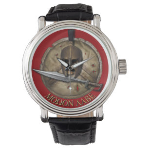 Molon Labe Spartan Helm, Shield and Sword Horloge