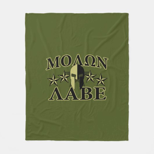 Molon Labe Spartan Helmet 5 sterren Fleece Deken (Voorkant)