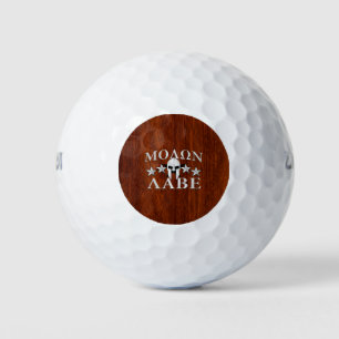 Molon Labe Spartan Helmet 5 sterren Mahogany Style Golfballen