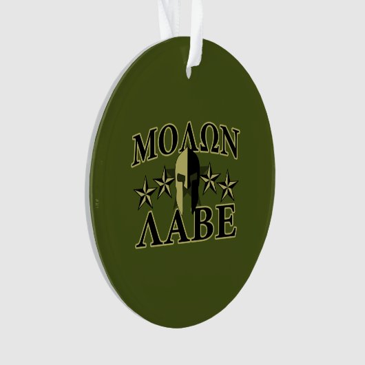 Molon Labe Spartan Helmet 5 sterren Ornament (voorkant)