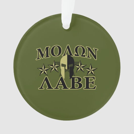 Molon Labe Spartan Helmet 5 sterren Ornament (voorkant)