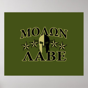 Molon Labe Spartan Helmet 5 sterren Poster