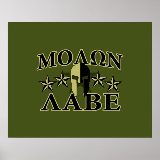 Molon Labe Spartan Helmet 5 sterren Poster (Voorkant)