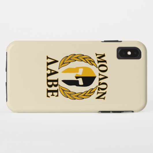 Molon Labe Spartan Helmet Laurels Beige Case-Mate iPhone Case (Achterkant (horizontaal))