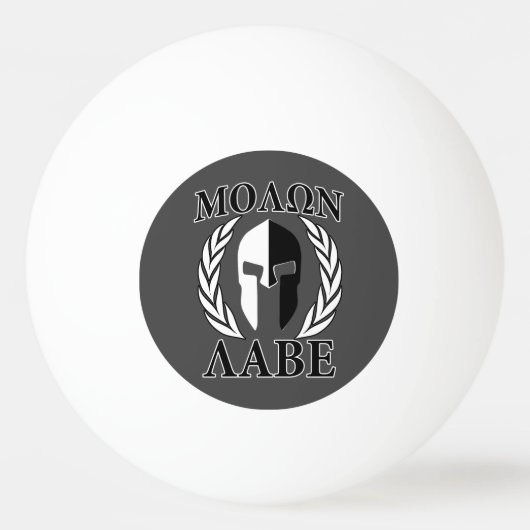 Molon Labe Spartan Helmet Laurels Black Pingpongbal (Achterkant)