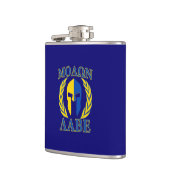 Molon Labe Spartan Helmet Laurels Blue Heupfles (Links)