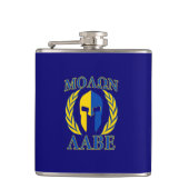Molon Labe Spartan Helmet Laurels Blue Heupfles (Voorkant)