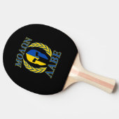 Molon Labe Spartan Helmet Laurels Blue Yellow Tafeltennisbatje (Zijkant)