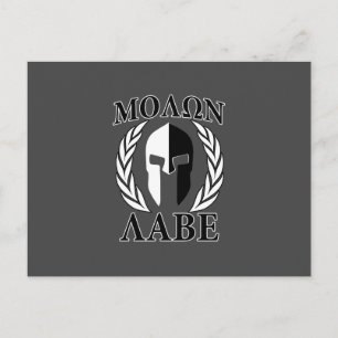 Molon Labe Spartan Helmet Laurels Briefkaart