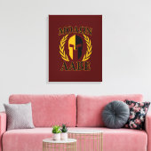 Molon Labe Spartan Helmet Laurels Burgundy Canvas Afdruk (Insitu (Woonkamer))