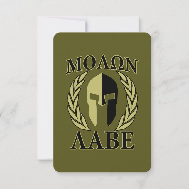 Molon Labe Spartan Helmet Laurels Olive Green (Voorkant)