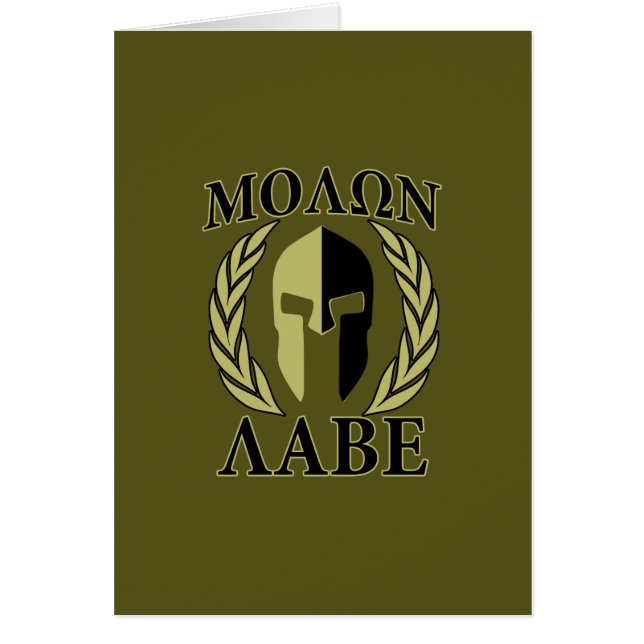 Molon Labe Spartan Helmet Laurels Olive Green (Voorkant)