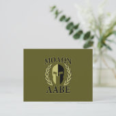 Molon Labe Spartan Helmet Laurels Olive Green Briefkaart (Staand voorkant)