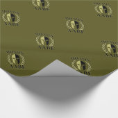 Molon Labe Spartan Helmet Laurels Olive Green Cadeaupapier (Hoek)