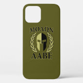 Molon Labe Spartan Helmet Laurels Olive Green Deco Case-Mate iPhone Case (Achterkant)