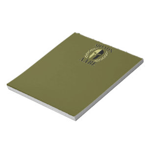 Molon Labe Spartan Helmet Laurels Olive Green Notitieblok
