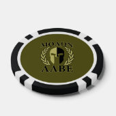 Molon Labe Spartan Helmet Laurels Olive Green Poker Chips (Enkel)