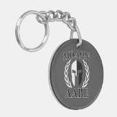Molon Labe Spartan Helmet Laurels Sleutelhanger (Voorkant Links)