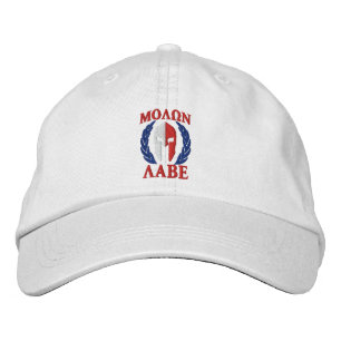 Molon Labe Spartan Helmet Laurels Tri Colors Geborduurde Pet