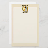 Molon Labe Spartan Helmet Laurels Warm Beige Briefpapier (Voorkant / Achterkant)