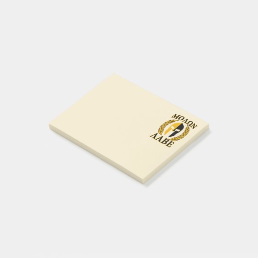 Molon Labe Spartan Helmet Laurels Warm Beige Post-it® Notes (Schuin)