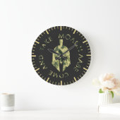 Molon Labe Spartan Helmet Militaire Camo Grote Klok (Huis)