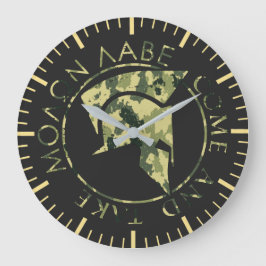 Molon Labe Spartan Helmet Militaire Camo Grote Klok