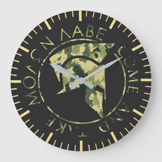 Molon Labe Spartan Helmet Militaire Camo Grote Klok (Voorkant)
