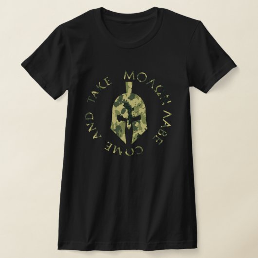 Molon Labe Spartan Helmet Militaire Camo T-shirt (Laagn)