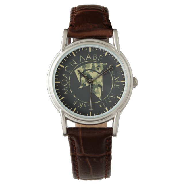 Molon Labe Spartan Helmet Militaire Camo Vrouwen Horloge (Voorkant)