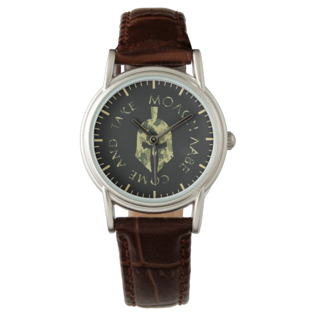 Molon Labe Spartan Helmet Militaire Camo Vrouwen Horloge (Voorkant)