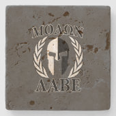 Molon Labe Spartan Helmet Warrior Laurels Graphic Stenen Onderzetter (Voorkant)