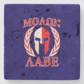Molon Labe Spartan Helmet Warrior Laurels Graphic Stenen Onderzetter (Voorkant)