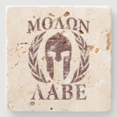 Molon Labe Spartan Helmet Warrior Laurels Stenen Onderzetter (Voorkant)