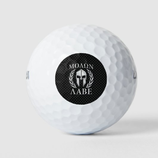 Molon Labe Spartan in Chrome-koolstofvezelstijl Golfballen (Voorkant)
