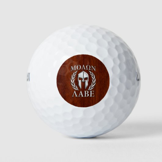 Molon Labe Spartan in Chrome Mahogany Style Golfballen (Voorkant)