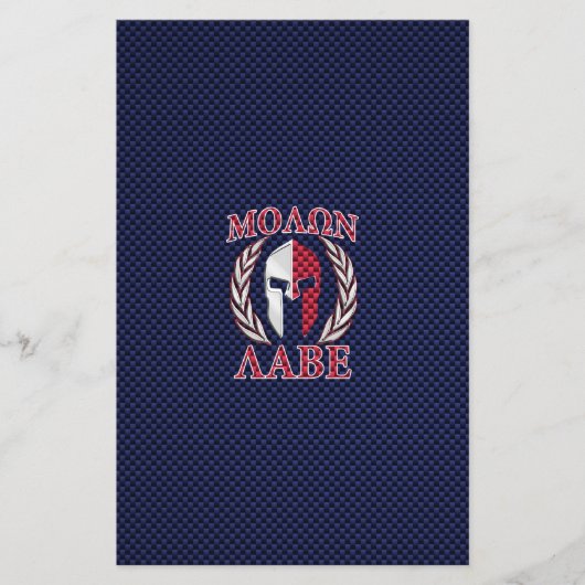 Molon Labe Spartan Krijger Carbonvezel Print Flyer (Voorkant)