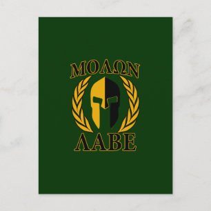 Molon Labe Spartan Laurels Forest Green Decor Briefkaart