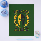 Molon Labe Spartan Laurels Forest Green Decor Flyer (Enkel)