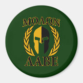 Molon Labe Spartan Laurels Forest Green Decor Magneet (Voorkant)