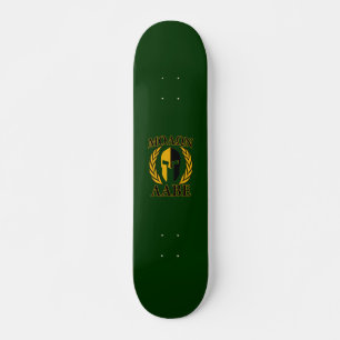 Molon Labe Spartan Laurels Forest Green Decor Skateboard