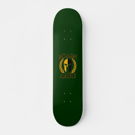 Molon Labe Spartan Laurels Forest Green Decor Skateboard (Voorkant)