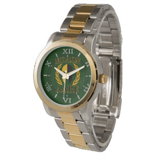 Molon Labe Spartan Laurels on Forest Green Dial Horloge