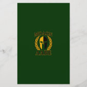 Molon Labe Spartan Laurels op Forest Green Briefpapier (Voorkant)
