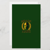 Molon Labe Spartan Laurels op Forest Green Briefpapier (Voorkant / Achterkant)