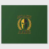 Molon Labe Spartan Laurels op Forest Green Cadeaupapier (Vlak)